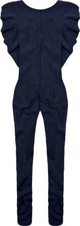 DŁUGI KOMBINEZON Z FALBANKAMI GRANATOWY (ART39)