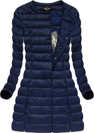 DŁUŻSZA PIKOWANA KURTKA GRANATOWA (7148BIG)