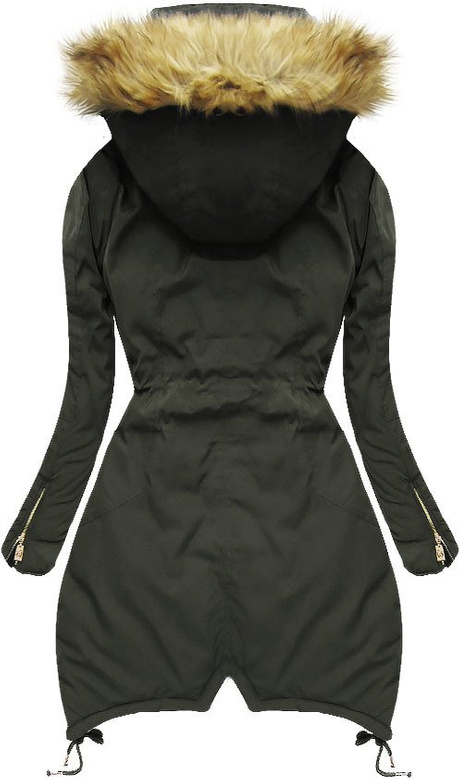 PIKOWANA KURTKA Z KAPTUREM KHAKI (7206W)