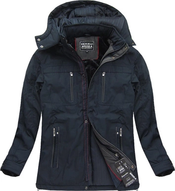 KURTKA ZIMOWA Z KAPTUREM GRANATOWA (M831)