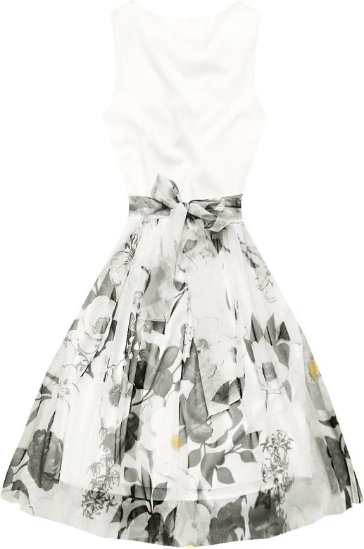 SUKIENKA Z TIULEM W KWIATY BIAŁA (ART27)