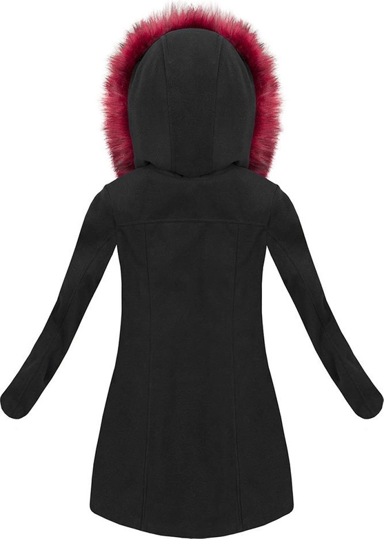 KRÓTKI PŁASZCZ ZIMOWY Z KAPTUREM CZARNY (6257)