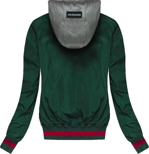 KURTKA BOMBER Z KAPTUREM ZIELONA (W05)