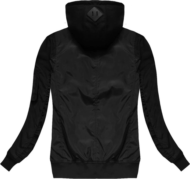 KURTKA BOMBER Z KAPTUREM CZARNA (M07)