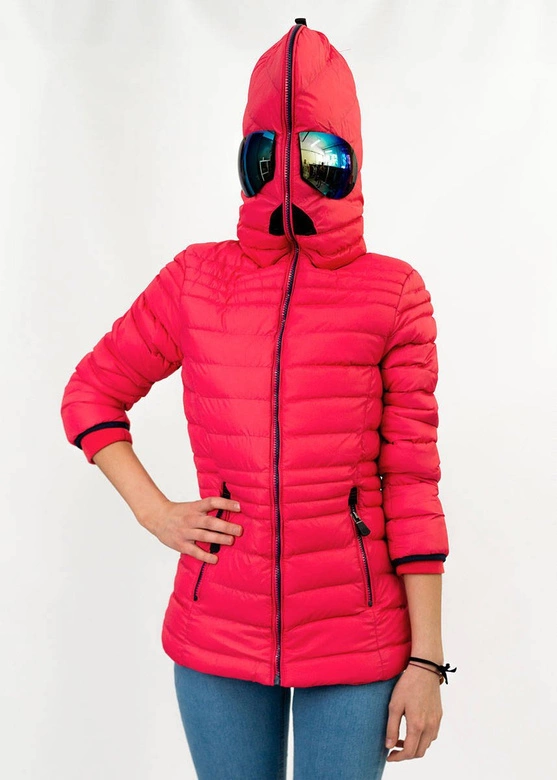 KURTKA DAMSKA ZIMOWA Z GOGLAMI RÓŻOWA (CX582W)