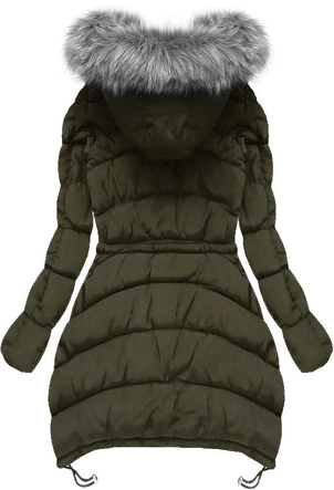 PIKOWANA KURTKA Z KAPTUREM KHAKI (W502-1)