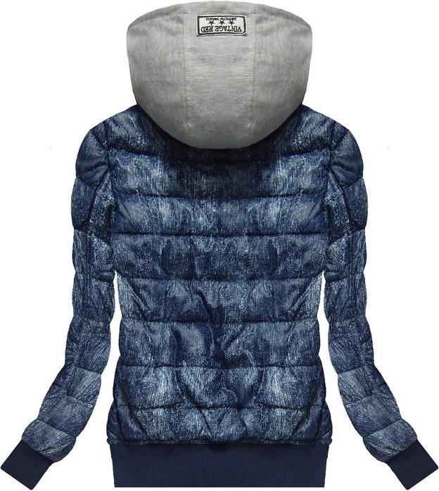 KURTKA BOMBER Z KAPTUREM GRANATOWA (XW559X)