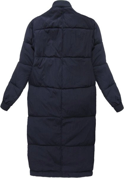 PŁASZCZ ZIMOWY Z PUCHEM NATURALNYM GRANATOWY (8068)