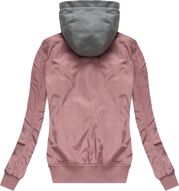KURTKA BOMBER Z NASZYWKAMI RÓŻOWA (W558)