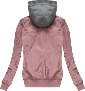 KURTKA BOMBER Z NASZYWKAMI RÓŻOWA (W558)