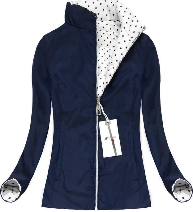 DWUSTRONNA KURTKA W GROSZKI BIAŁA (4473)