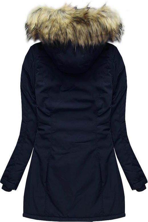 KURTKA ZIMOWA Z KAPTUREM GRANATOWA (7631BIG)