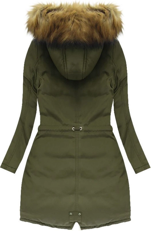 GRUBA PARKA ZIMOWA DAMSKA KHAKI (W710)