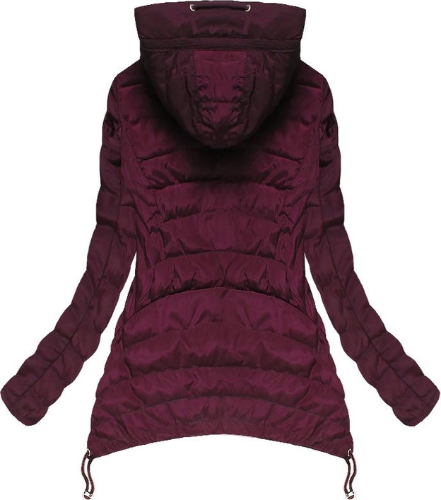 KURTKA Z WYDŁUŻONYMI BOKAMI BORDOWA (XW563X)