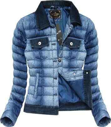 NIEBIESKA KURTKA IMITUJĄCA JEANS (7162)