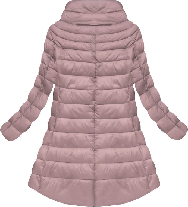 BŁYSZCZĄCA PIKOWANA KURTKA RÓŻOWA (7128BIG)