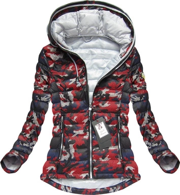 PIKOWANA KURTKA Z KAPTUREM CZERWONA (BH1718)