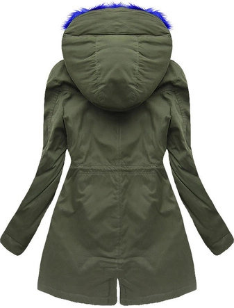 BAWEŁNIANA PARKA Z PODPINKĄ KHAKI-CHABROWA (7596)