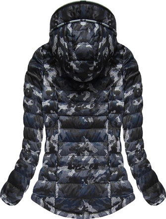 PIKOWANA KURTKA Z KAPTUREM CZARNA (BH1718)