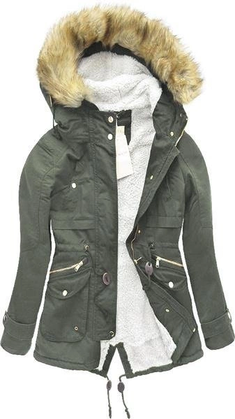 PARKA ZIMOWA NA MISIU KHAKI (AB3301)