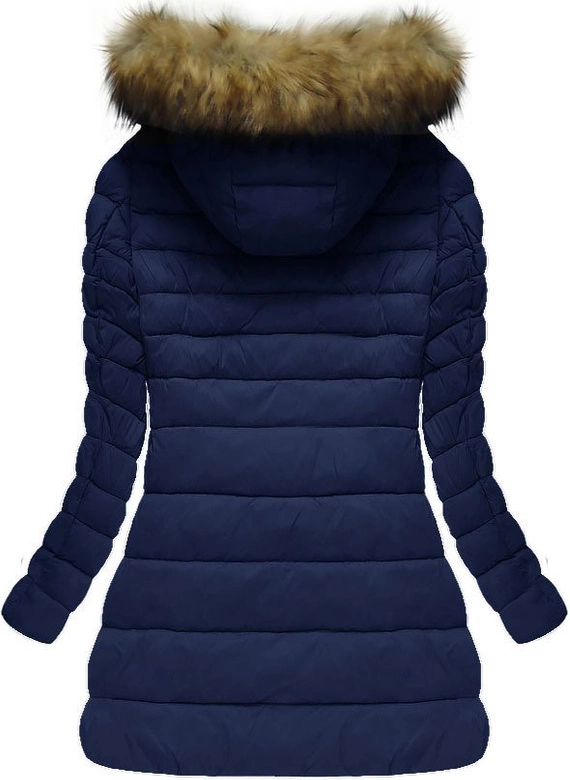 PIKOWANA KURTKA Z KAPTUREM GRANATOWA (7676BIG)