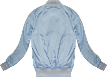 KURTKA BOMBERKA Z NASZYWKAMI BŁĘKITNA (XW556X)