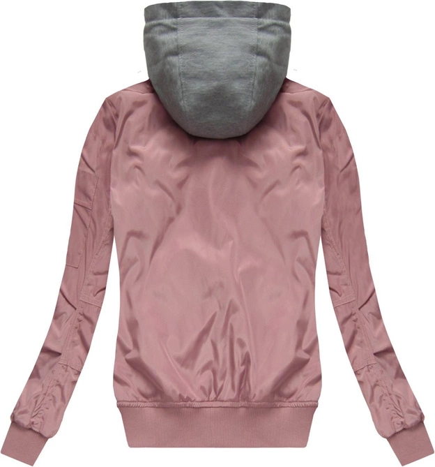 KURTKA BOMBER Z NASZYWKAMI RÓŻOWA (W558)