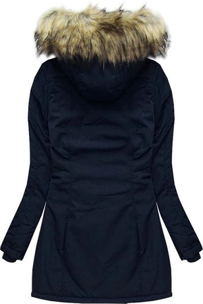 KURTKA ZIMOWA Z KAPTUREM GRANATOWA (7631)