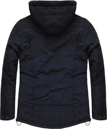 MĘSKA KURTKA ZIMOWA Z KAPTUREM GRANATOWA (M560)