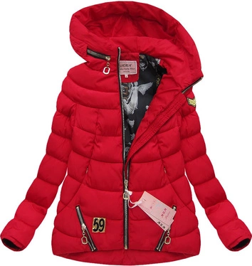 KURTKA Z ZAMKAMI I KAPTUREM CZERWONA (W269-1)