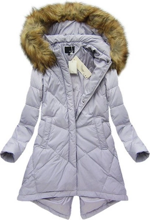 PARKA Z PUCHEM NATURALNYM WRZOSOWA (8074)
