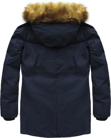PARKA ZIMOWA Z PUCHEM NATURALNYM GRANATOWA (5017)