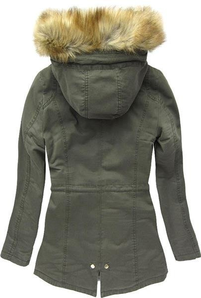 KHAKI PARKA ZIMOWA Z KAPTUREM (7586)