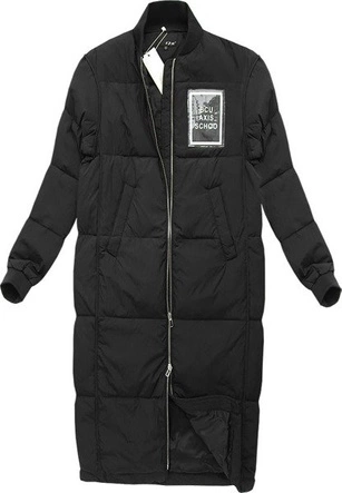 PŁASZCZ ZIMOWY Z PUCHEM NATURALNYM CZARNY (8068)