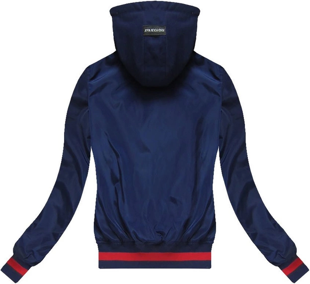 KURTKA BOMBER Z KAPTUREM GRANATOWA (W05)