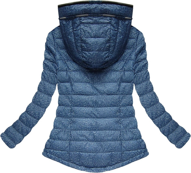 PIKOWANA KURTKA Z KAPTUREM NIEBIESKA (1718BIG)