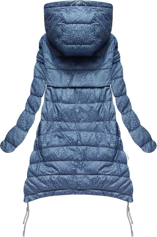 PIKOWANA KURTKA Z KAPTUREM NIEBIESKO-BIAŁA (1710)