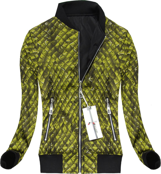 DWUSTRONNA KURTKA BOMBER LIMONKOWA (4477)