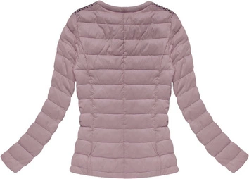 KURTKA Z AŻUROWYMI WSTAWKAMI BRUDNY RÓŻ (7185BIG)