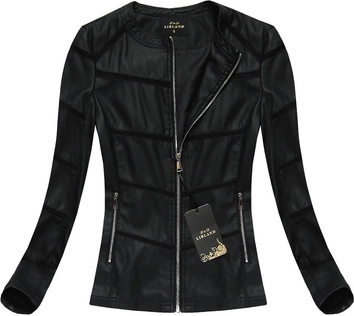 KURTKA Z WSTAWKAMI CZARNA (5260BIG)