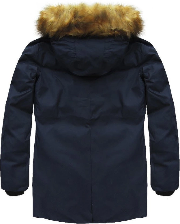 PARKA ZIMOWA Z PUCHEM NATURALNYM GRANATOWA (5017)