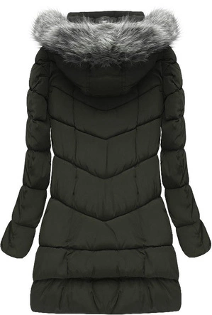 PIKOWANA KURTKA Z KAPTUREM KHAKI (W522)