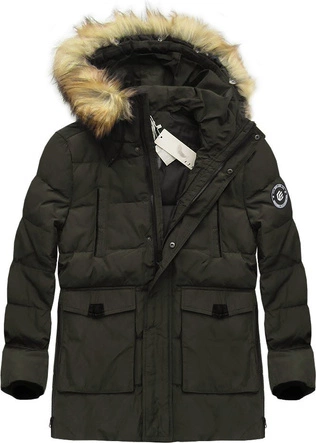 KURTKA ZIMOWA Z PUCHEM NATURALNYM KHAKI (5015)
