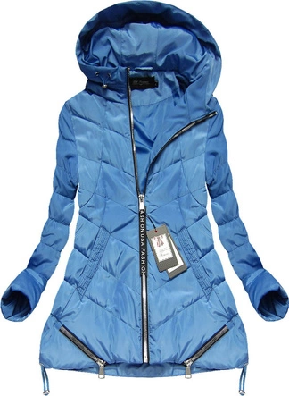 PIKOWANA KURTKA Z KAPTUREM NIEBIESKA (1720)