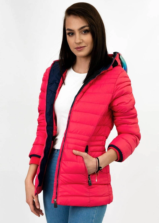 KURTKA DAMSKA ZIMOWA Z GOGLAMI RÓŻOWA (CX582W)