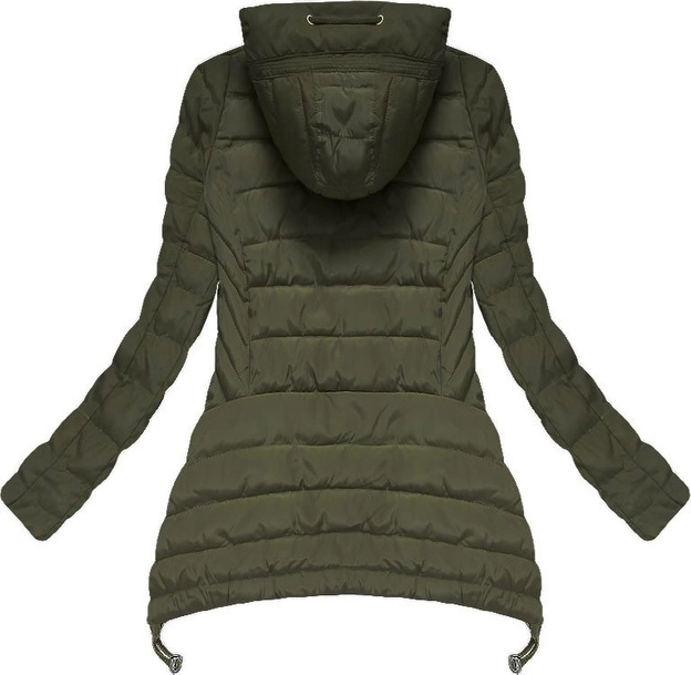KURTKA PIKOWANA Z WYDŁUŻONYMI BOKAMI KHAKI (XW563X)