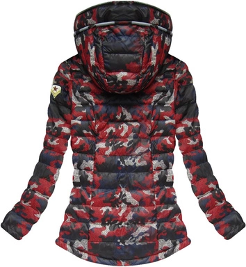 PIKOWANA KURTKA Z KAPTUREM CZERWONA (BH1718)