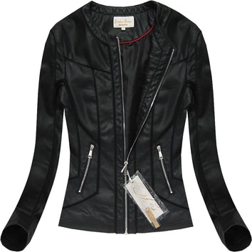 KURTKA Z PRZESZYCIAMI CZARNA (21701)