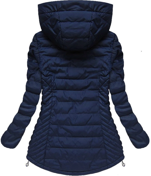 PIKOWANA GRANATOWA KURTKA Z NASZYWKAMI (XW508X)