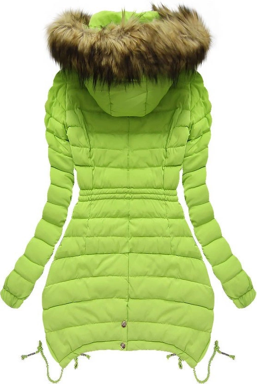 PIKOWANA KURTKA Z KAPTUREM LIMONKOWA (3503W)